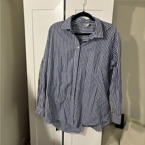 GAP Blue and White Striped Button Down Shirt